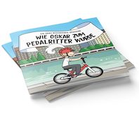 Woom-Kinderbuch »Wie Oskar zum Pedalritter wurde«.