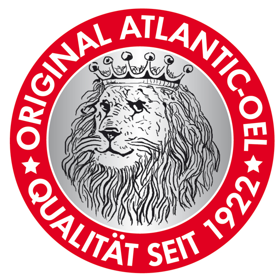 Das traditionelle Atlantic-Markensiegel mit Löwenkopf und Krone.