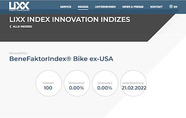 Daubenthaler & Cie legt zweiten Fahrrad-Aktienindex für Ex-USA-Zertifikat auf.