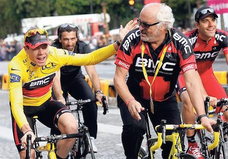 Andy Rihs mit Tour-de-France-Gewinner Cadel Evans.