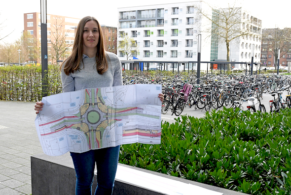Kathrin Vierhaus hat ein Konzept für einen geschützten Radfahrstreifen für eine Münsteraner Straße vorgelegt.