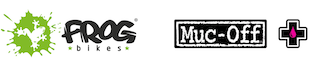 Frog Bikes und Muc-Off Logos.