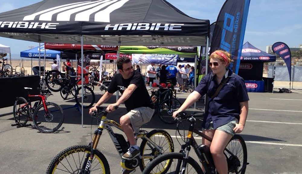 Haibike-Stand in Santa Monica.