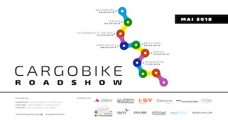 Logo mit Stationen der diesjährigen Cargobike Roadshow.